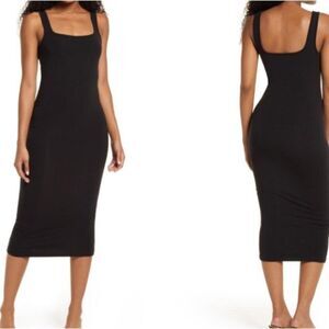 Nwt good American black midi bodycon dress